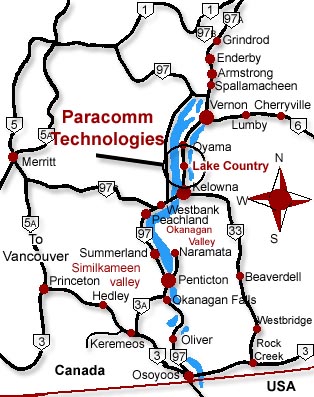 Location in the Okanagan Valley